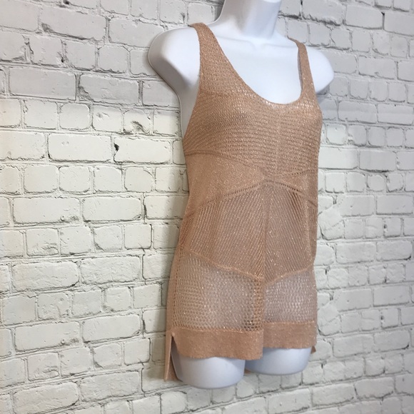 Jennifer Lopez M Rayon Blend Metallic Peach Vest - Picture 4 of 8